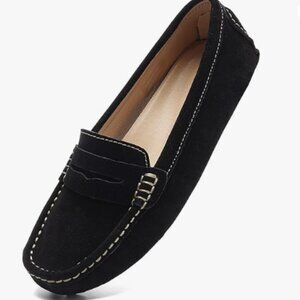 Osslue - Womens Casual Penny Loafers, size 6 US womens, color black.